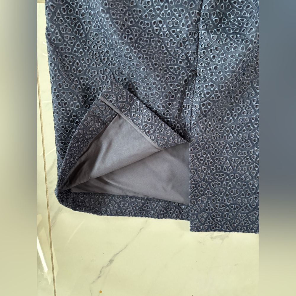 Jones New York Dark Blue Patterned Pencil Skirt - Picture 5 of 8